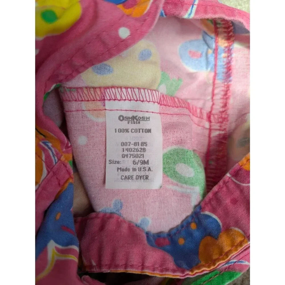 Vintage Made in USA OshKosh B'Gosh Butterfly Bubble Romper Overalls 6-9 Month